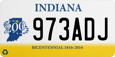 IN license plate 973ADJ