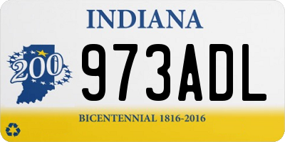 IN license plate 973ADL