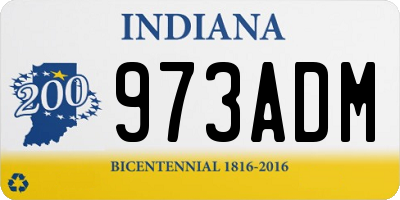 IN license plate 973ADM