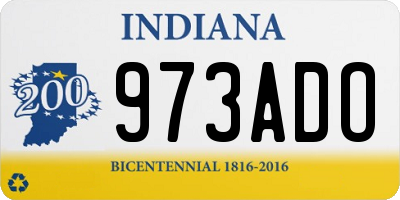 IN license plate 973ADO