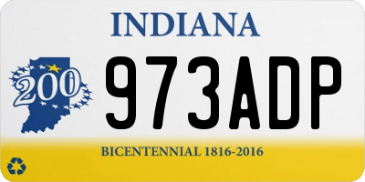 IN license plate 973ADP