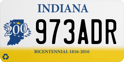 IN license plate 973ADR