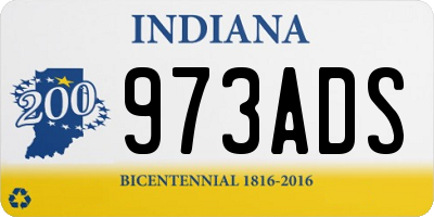 IN license plate 973ADS