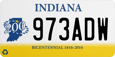 IN license plate 973ADW