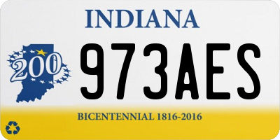 IN license plate 973AES