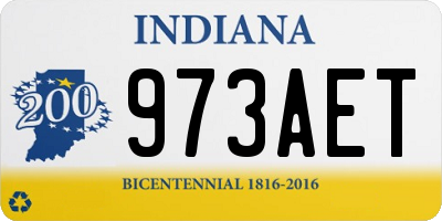 IN license plate 973AET