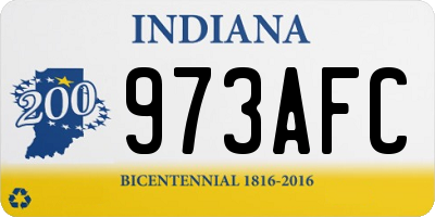 IN license plate 973AFC