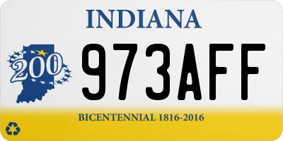IN license plate 973AFF