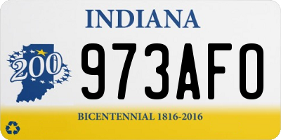 IN license plate 973AFO