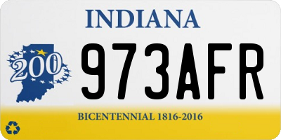 IN license plate 973AFR