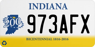 IN license plate 973AFX
