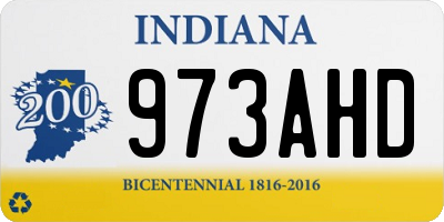 IN license plate 973AHD