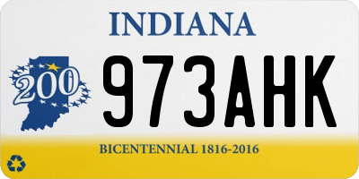 IN license plate 973AHK