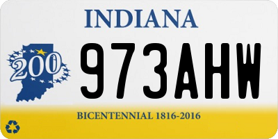 IN license plate 973AHW