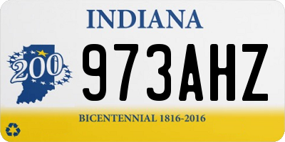 IN license plate 973AHZ
