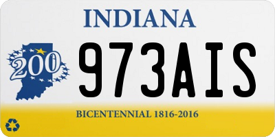IN license plate 973AIS