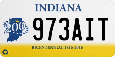 IN license plate 973AIT