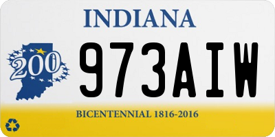 IN license plate 973AIW