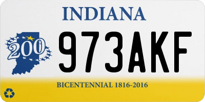 IN license plate 973AKF