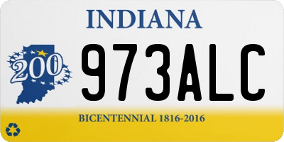 IN license plate 973ALC