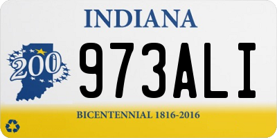 IN license plate 973ALI