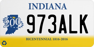 IN license plate 973ALK