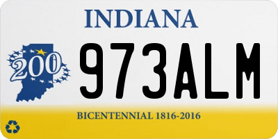 IN license plate 973ALM