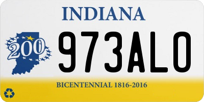 IN license plate 973ALO