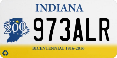 IN license plate 973ALR