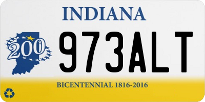 IN license plate 973ALT