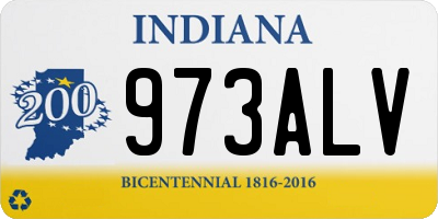 IN license plate 973ALV