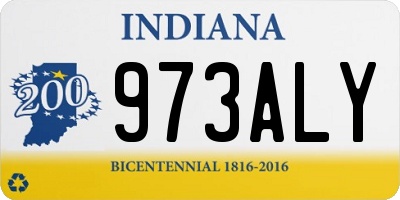 IN license plate 973ALY