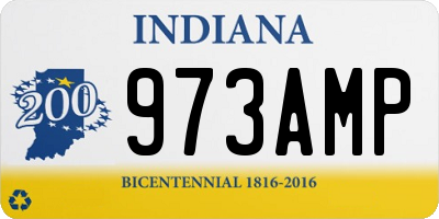 IN license plate 973AMP