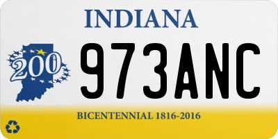 IN license plate 973ANC