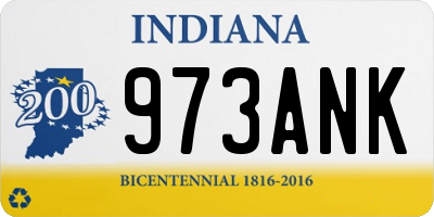 IN license plate 973ANK
