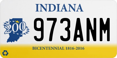 IN license plate 973ANM
