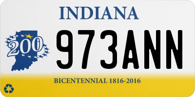 IN license plate 973ANN