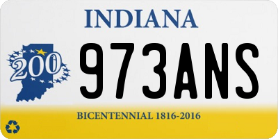 IN license plate 973ANS