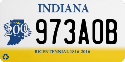 IN license plate 973AOB