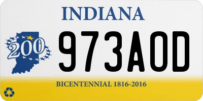 IN license plate 973AOD