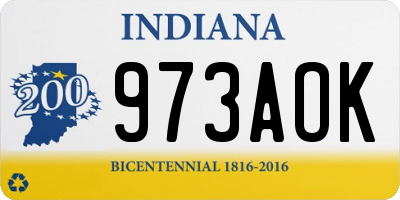 IN license plate 973AOK