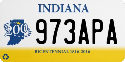 IN license plate 973APA