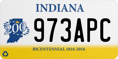 IN license plate 973APC