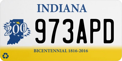 IN license plate 973APD