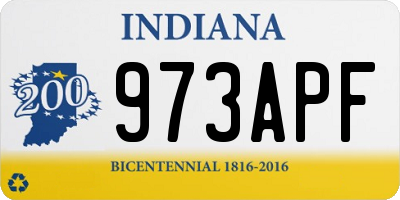 IN license plate 973APF