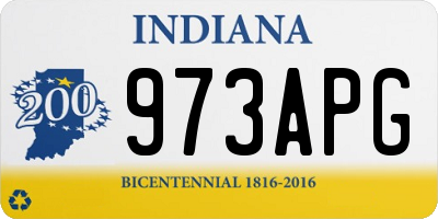 IN license plate 973APG