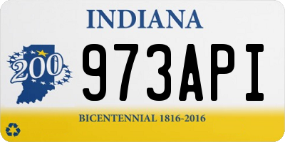 IN license plate 973API