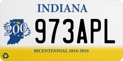 IN license plate 973APL