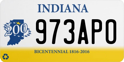 IN license plate 973APO