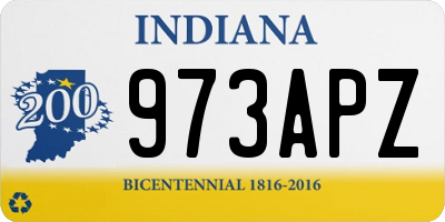 IN license plate 973APZ